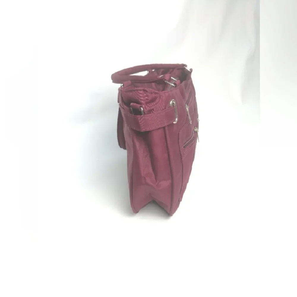 Large Burgundy Durable Nylon Cosmetic Makeup Bag